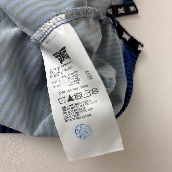 PXG Mens Small Blue/Black Performance Stretch Polo Shirt striped short sleeve - Picture 5 of 11